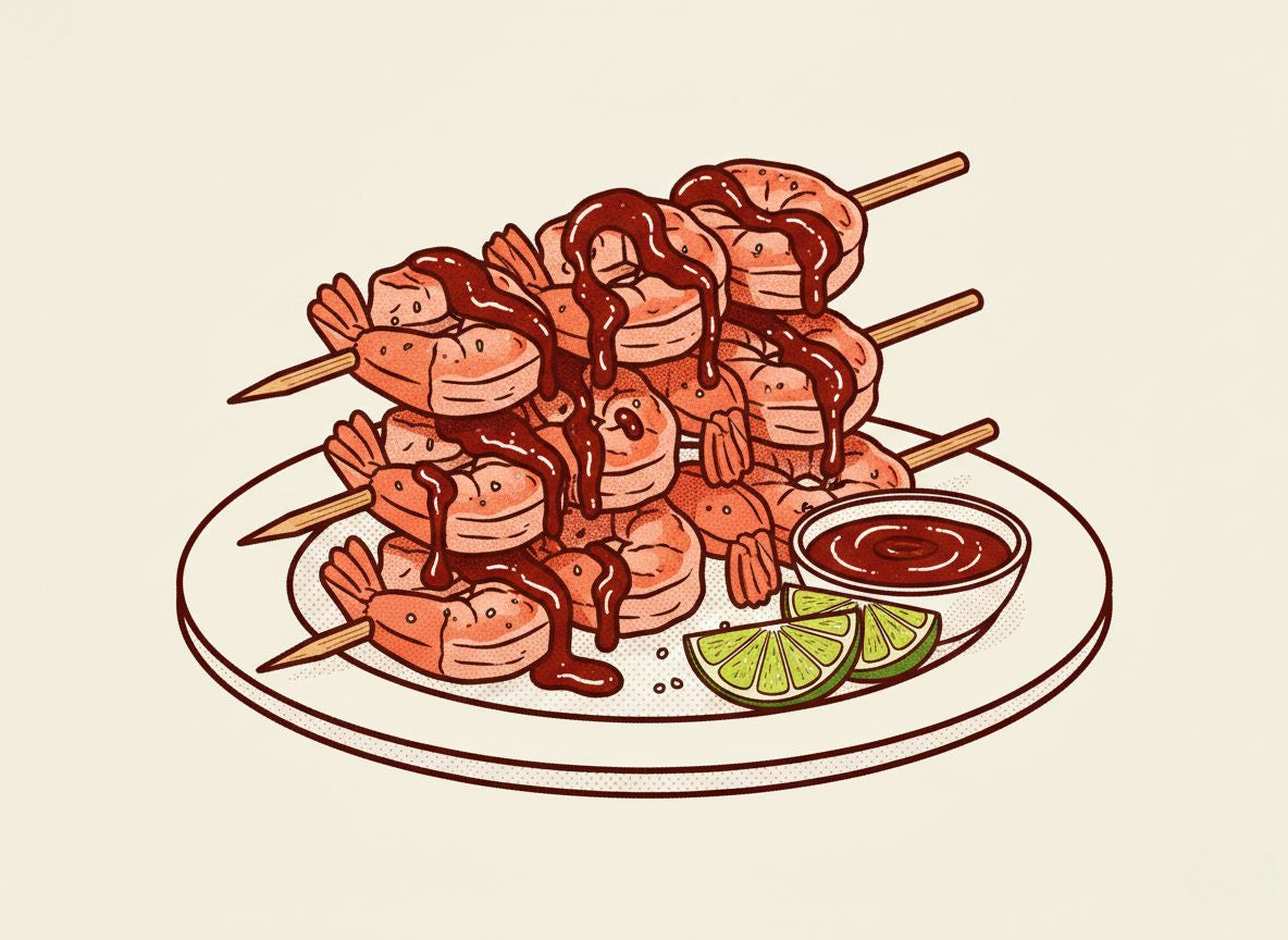 BBQ Grilled Shrimp Skewers with Phlippen Original